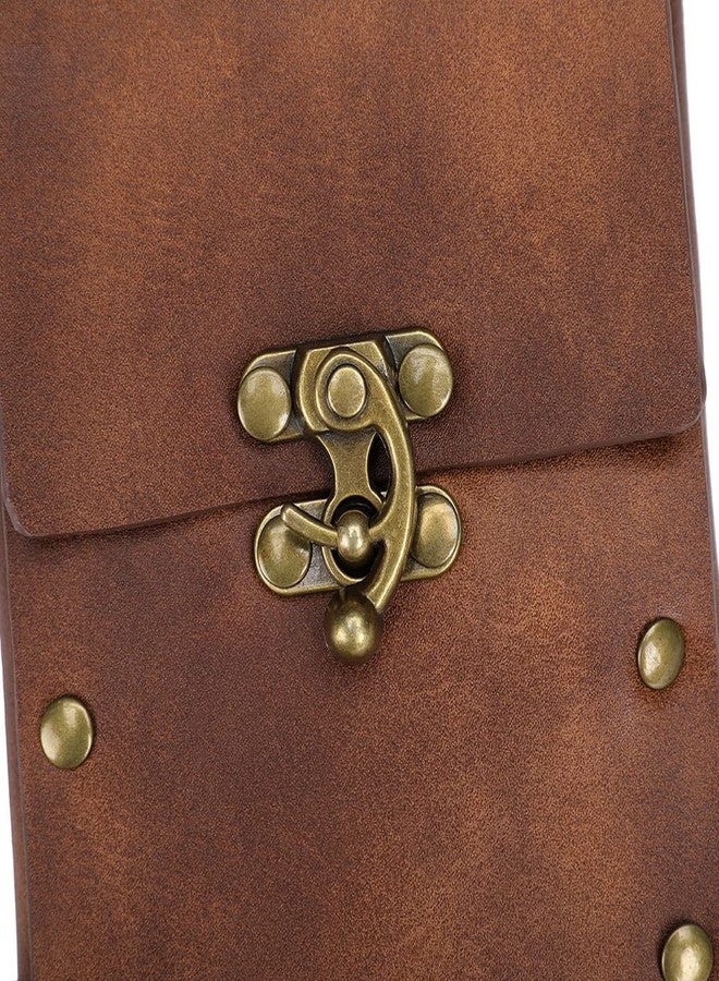SUMGOGO Belt Pouch Purse Renaissance Costume Accessories LARP Cosplay Waist Bag Fanny Pack Hiking Festival Casual Daypack (Brown) - Image 4